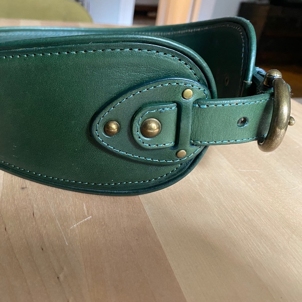 Anthropologie Green Leather Waist Belt